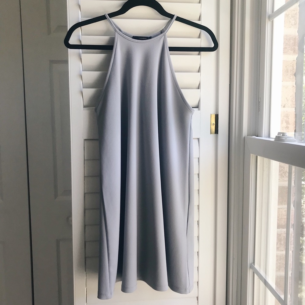 Pale Blue High Neck Dress